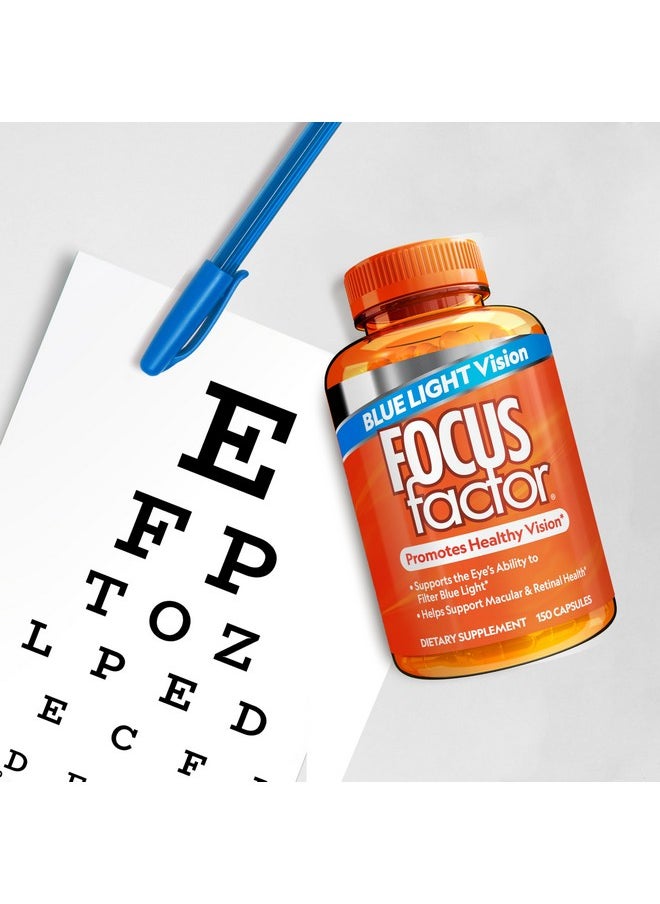 Focus Factor - Focus Factor Blue Light Formula (150 Count) - Eye Vitamins with Blue Light Filtration Support - Lutein and Zeaxanthin Supplement with Vitamin C, Vitamin E, Lutemax 2020® - Promote Eye Health - Image 1
