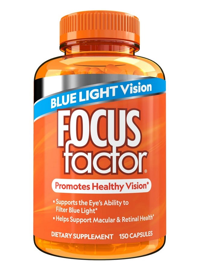 Focus Factor - Focus Factor Blue Light Formula (150 Count) - Eye Vitamins with Blue Light Filtration Support - Lutein and Zeaxanthin Supplement with Vitamin C, Vitamin E, Lutemax 2020® - Promote Eye Health - Image 1