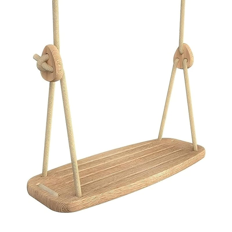 DEAL NUT Baby Swing Wooden Hanging Swing Seat Chair with Safety Belt Durable Baby Swing Chair Hanging Swing Seat for Adult Kids Children with Adjustable Rope Grand Swing - Image 1