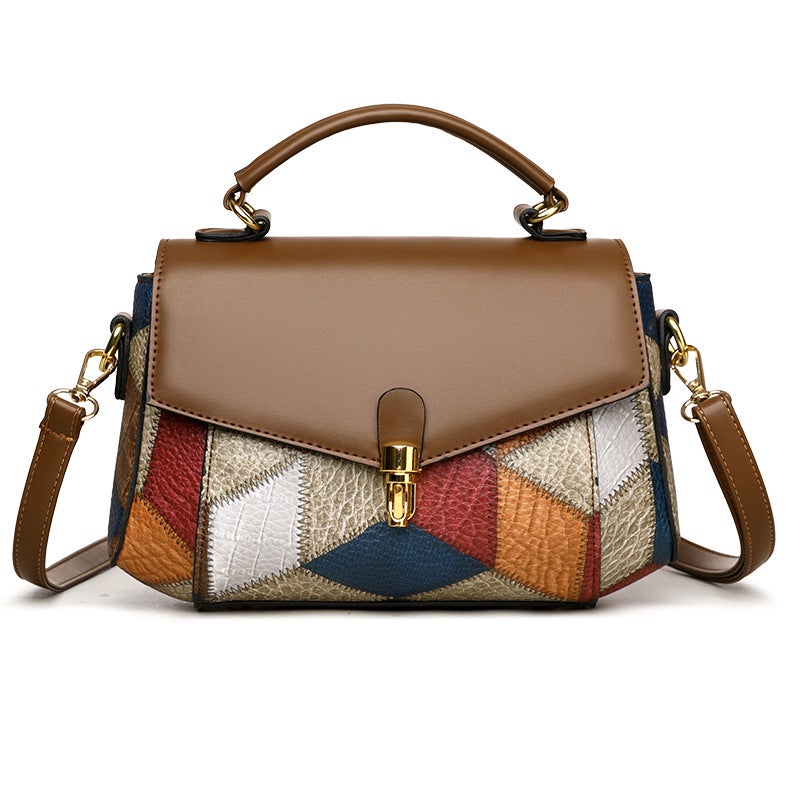 Fashion Bag Women'S New Style All-Match Women'S Bag Popular Contrast Color Women'S Shoulder Bag Portable Small Square Bag - Image 1