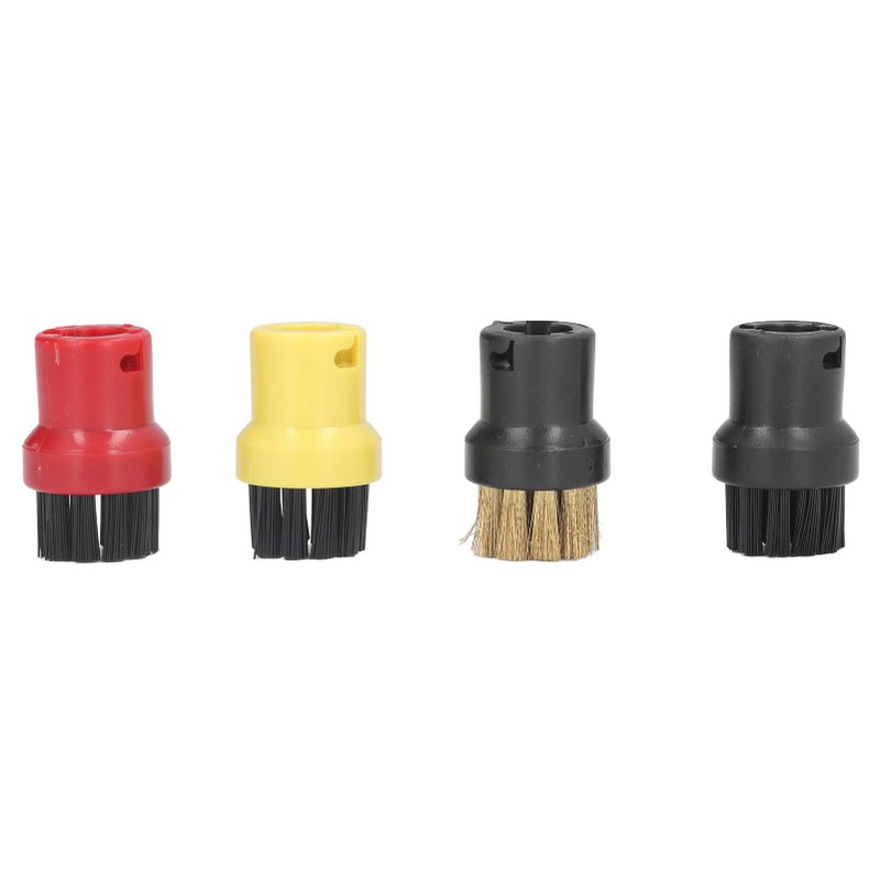 Alomejor Steam Cleaner Replacement Small Round Brush Head 4 Pack For SC1 SC2 SC3 SC4 SC5 SC7 Durable ABS Nylon Copper Brushes For Faucets Oven Doors And More - Image 2