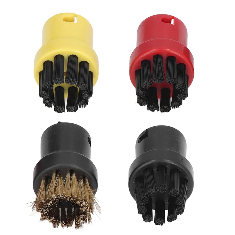 Alomejor Steam Cleaner Replacement Small Round Brush Head 4 Pack For SC1 SC2 SC3 SC4 SC5 SC7 Durable ABS Nylon Copper Brushes For Faucets Oven Doors And More - Image 3