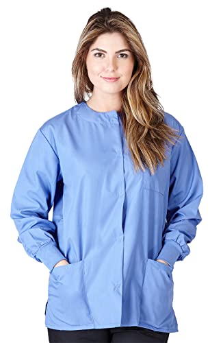 Natural Uniforms Warm Up Scrub Jacket-Ceil Blue-Small - Image 1