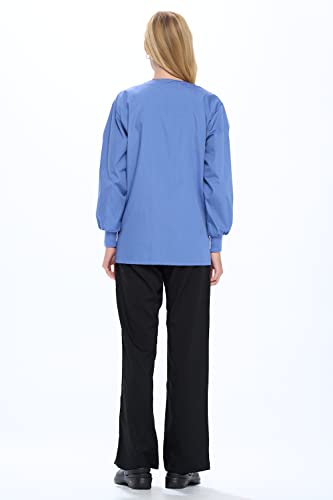 Natural Uniforms Warm Up Scrub Jacket-Ceil Blue-Small - Image 4