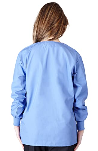 Natural Uniforms Warm Up Scrub Jacket-Ceil Blue-Small - Image 2