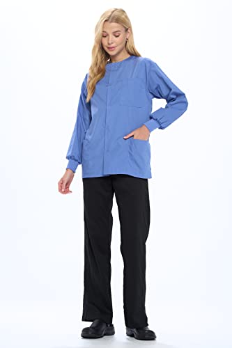 Natural Uniforms Warm Up Scrub Jacket-Ceil Blue-Small - Image 5