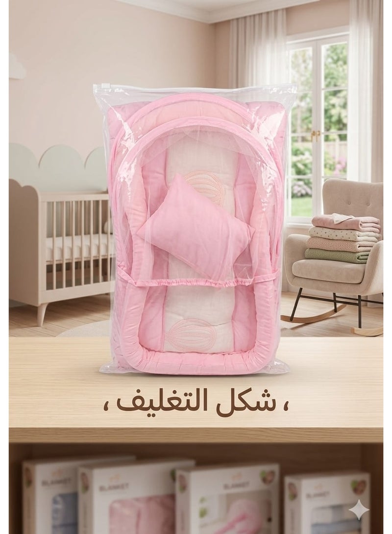 STORE 7 Portable Baby Bed with Mosquito Net – Foldable Baby Nest for Newborns – Soft Infant Sleeping Bed with Pillow and Mattress – Travel Baby Lounger – Lightweight Baby Bassinet for Home & Travel - Image 3