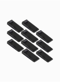 Y&D Door Stopper Rubber Wedge - Sturdy and Stackable Stoppers Slip-Resistant Stop Works on All Floor Surfaces The Tiles, Carpet, Wood Laminate Floor, 10 Pack  - Image 1