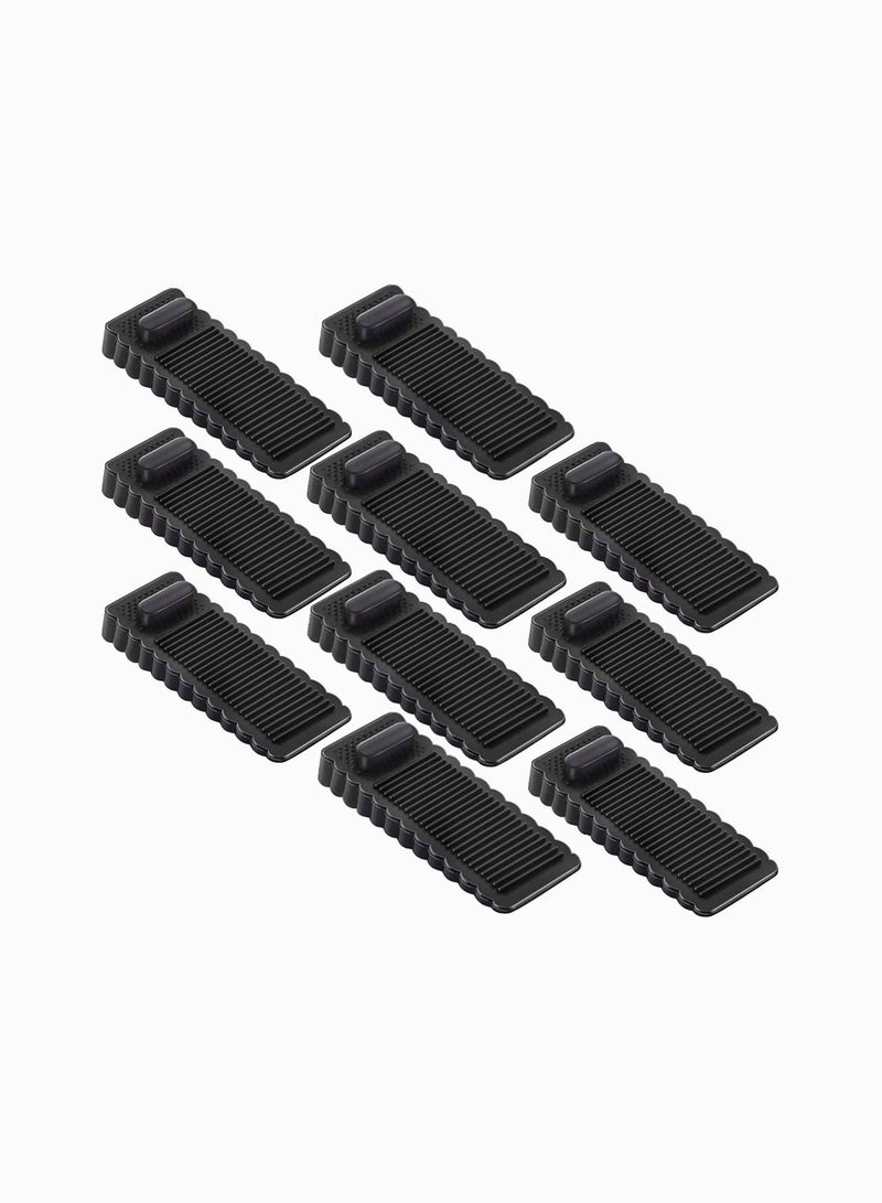 Y&D Door Stopper Rubber Wedge - Sturdy and Stackable Stoppers Slip-Resistant Stop Works on All Floor Surfaces The Tiles, Carpet, Wood Laminate Floor, 10 Pack  - Image 1