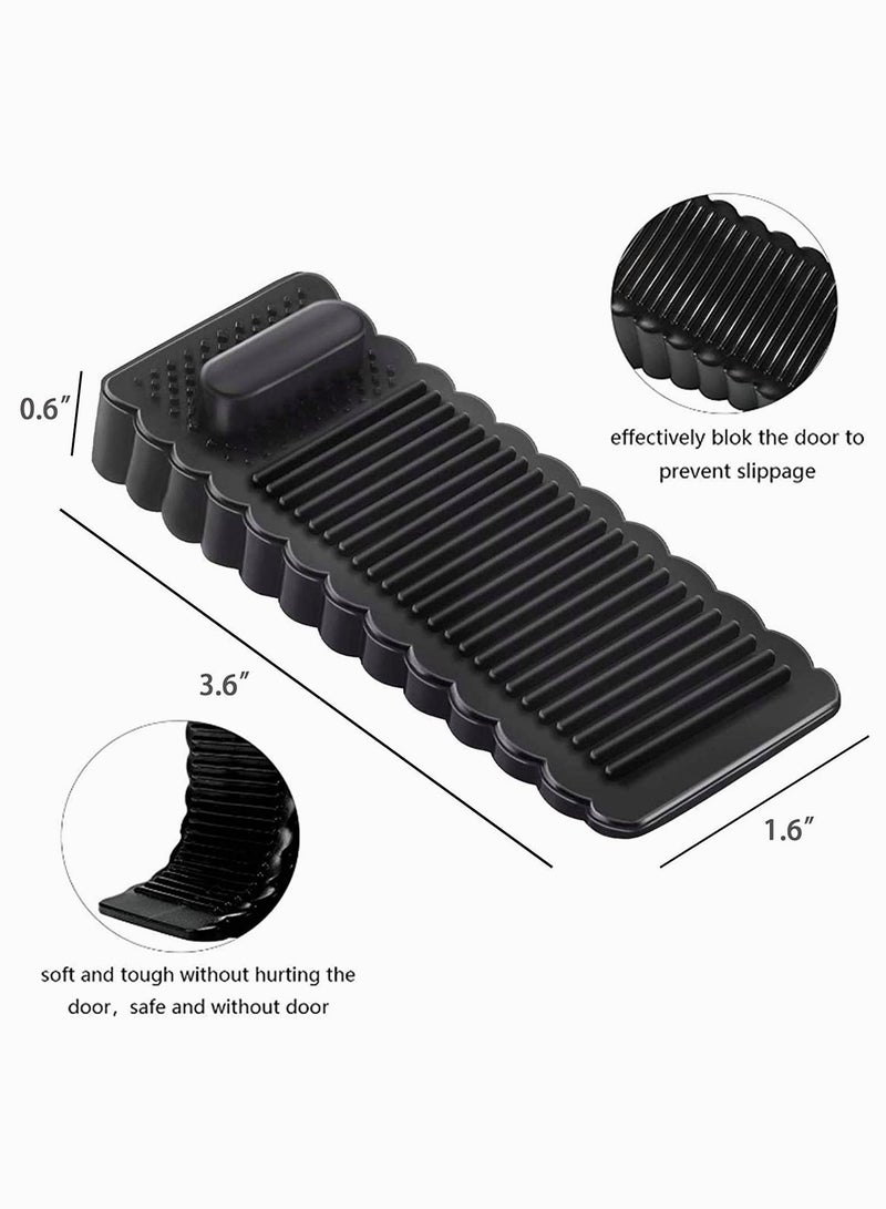 Y&D Door Stopper Rubber Wedge - Sturdy and Stackable Stoppers Slip-Resistant Stop Works on All Floor Surfaces The Tiles, Carpet, Wood Laminate Floor, 10 Pack  - Image 2