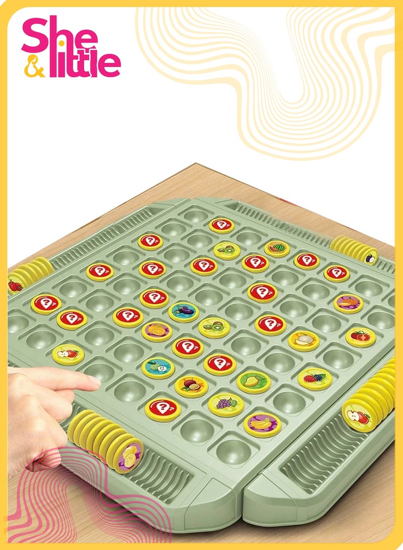 شي آند ليتل لعبة ذاكرة شطرنج الفاكهة للأطفال، لعبة لوحة مطابقة الذاكرة، لعبة ألغاز استراتيجية تعليمية، مناسبة للسفر لشخصين - Image 1