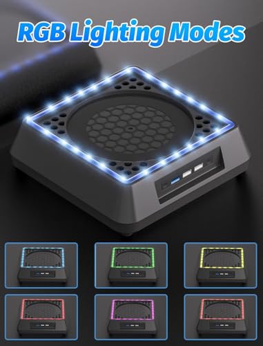 Mviioe Cooling Fan for Xbox Series X Mviioe Xbox Series X Cooling Stand with LED Indicator, Extra Big Turbo Fan, USB 2.0 Ports, Dust Cover Filters (Only Compatible with Xbox Series x) - Image 3