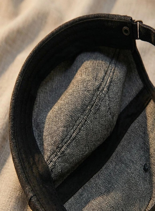 PTDTSHOU Denim Brimless Hats for Women Men Docker Style Cap Vintage Sailor Beanie Hat - Image 4