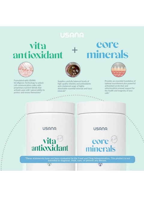 usana glutathione USANA USANA CellSentials - Core Minerals and Vita Antioxidant with InCelligence Technology to Support Total Body Health* - 112 Tablets Per Bottle - 28 Day Supply | Best Price KSA