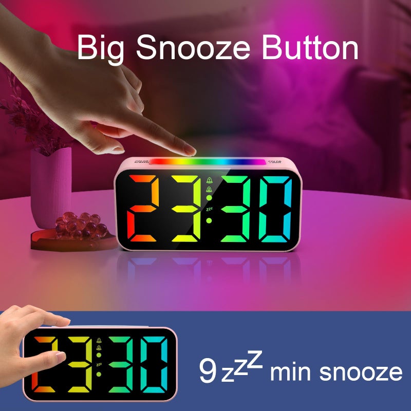 Topski Loud Alarm Clocks For Bedrooms Heavy Sleepers  Digital Clock With Night Light  Large Display  Dual Alarm  Snooze  Dimmable Bedside Alarm Clock For Kids Teens Boys Girls - Image 4