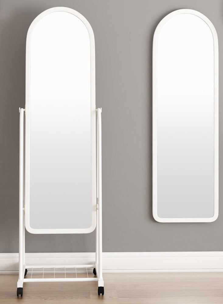 CityRiya-Long Full Length Mirror 160cm Standing Mirror Hanging or Leaning Full Body Mirror with Stand Wall Mounted Mirror Floor Mirror with Aluminum Alloy Thin Frame for Living Room, White - Image 1