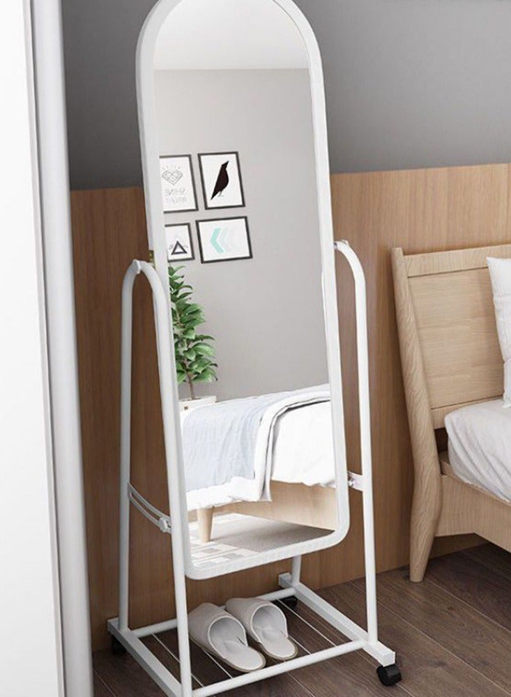 CityRiya-Long Full Length Mirror 160cm Standing Mirror Hanging or Leaning Full Body Mirror with Stand Wall Mounted Mirror Floor Mirror with Aluminum Alloy Thin Frame for Living Room, White - Image 2