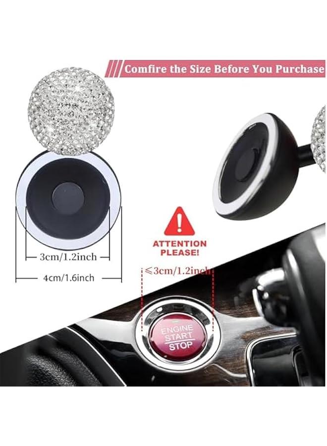 Generic Car Push to Start on Rocker, Diamond-Encrusted Joystick Ball-Bar, Car on Start Lever One-Touch Start on, Car Stickers Interior Decor Car on Cover Decorative  - Image 5