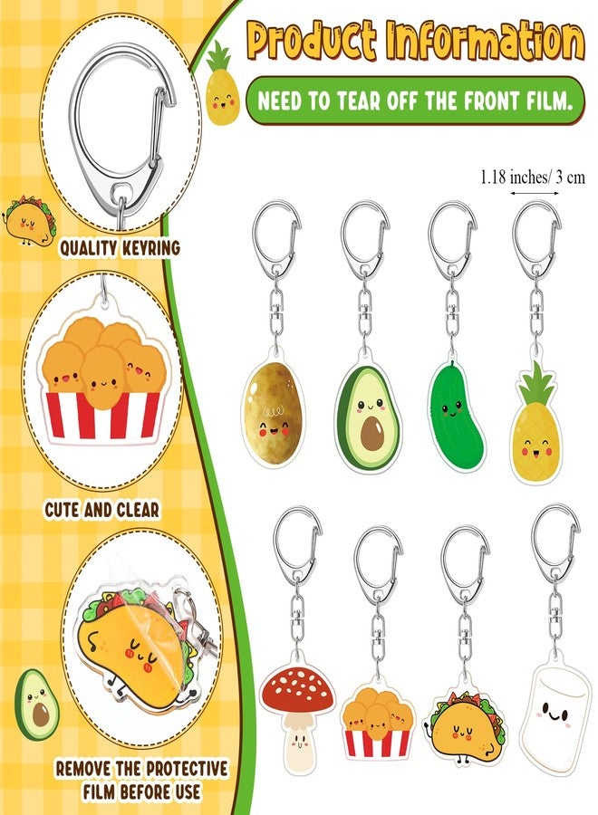 Landical 36 Sets Christmas Positive Keychains Bulk Emotional Food Support Acrylic Keychain with Card Coworkers Inspirational Gift - Image 2