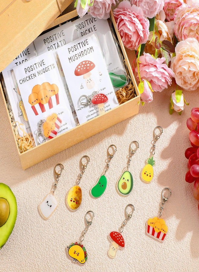 Landical 36 Sets Christmas Positive Keychains Bulk Emotional Food Support Acrylic Keychain with Card Coworkers Inspirational Gift - Image 5