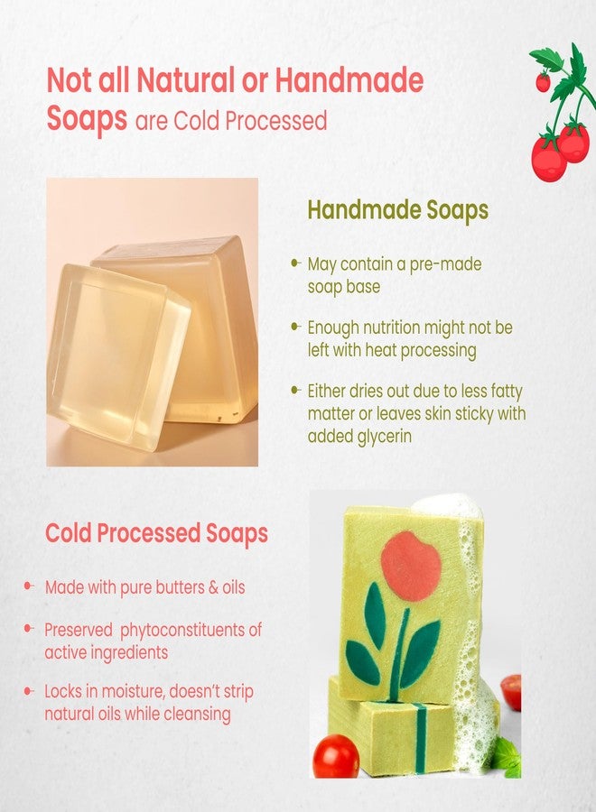 Nat Habit Moisturising Soap, Cold Processed Tomato Basil AHA-BHA For Gentle, Non-Drrying & Soft Skin, Pack of 2 X 125g - Image 3