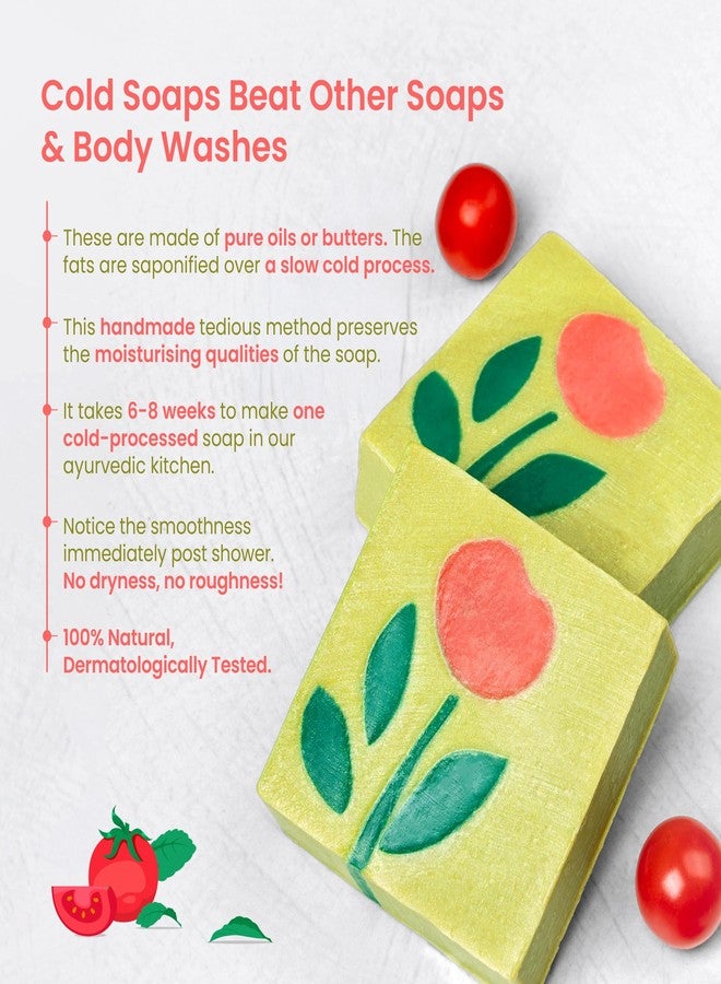 Nat Habit Moisturising Soap, Cold Processed Tomato Basil AHA-BHA For Gentle, Non-Drrying & Soft Skin, Pack of 2 X 125g - Image 2