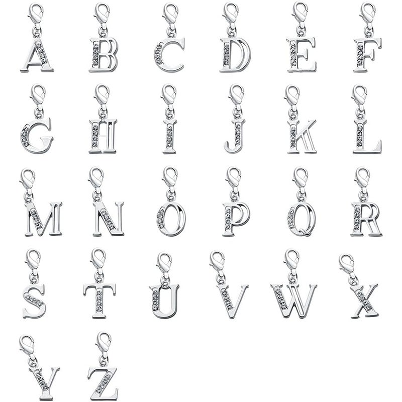 SENFAI 26 Alphabet English Letters Crystal First Initial Name Charms for Bracelet,Necklace,Zipper Puller - Image 2