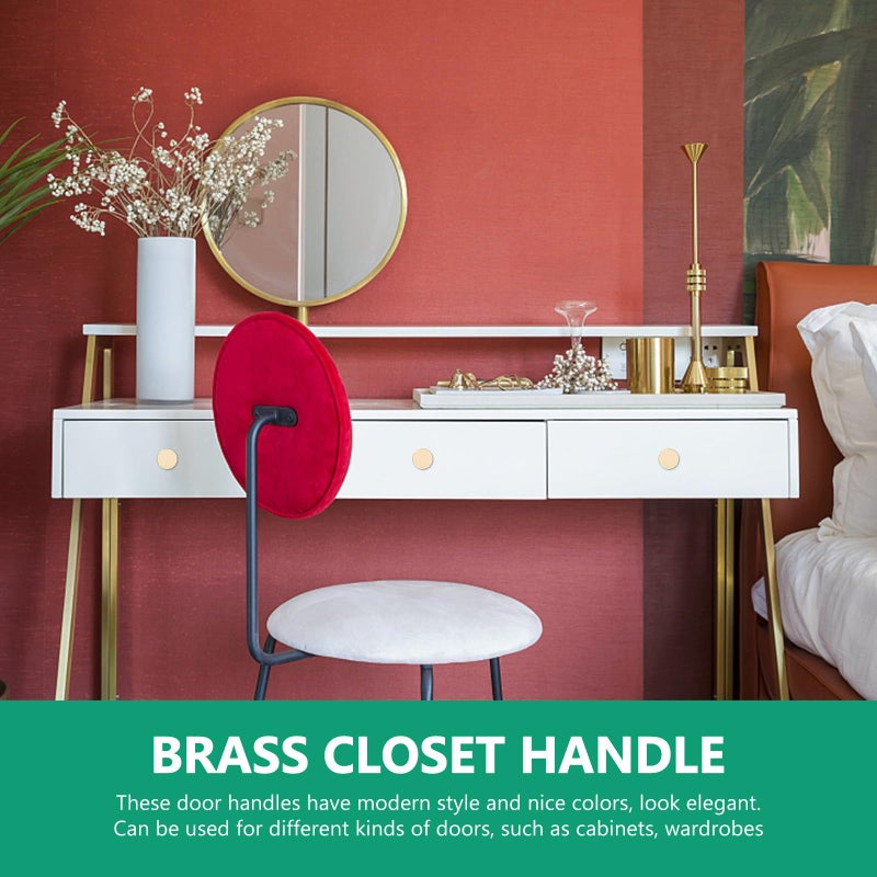 Brass Single Hole Drawer Knob 24mm Diameter Solid Cabinet Pull Handle For Furniture - Image 5