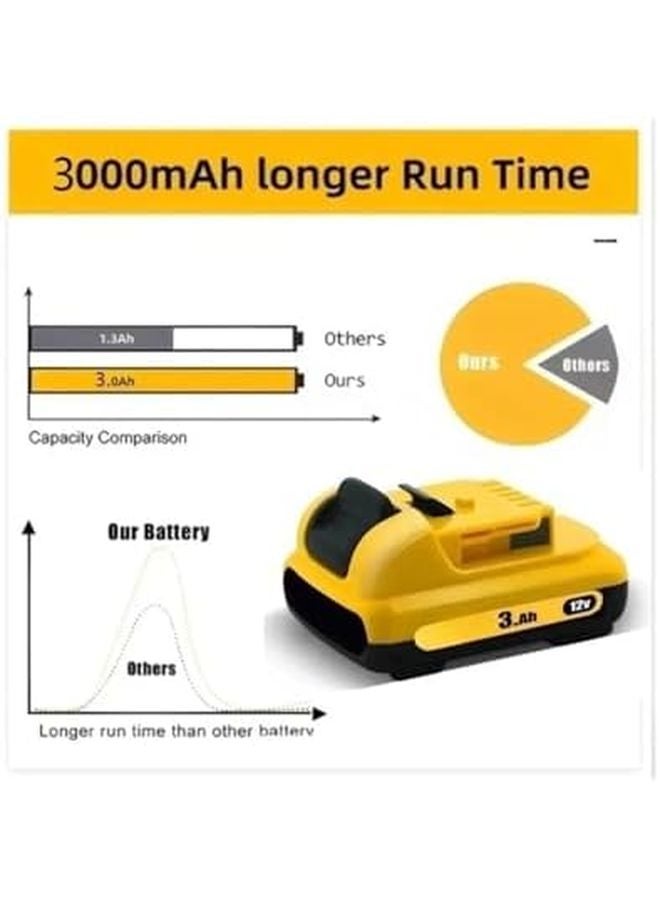 12V 6 0Ah Rechargeable Battery Pack X2 Compatible With Power Tools - Image 5