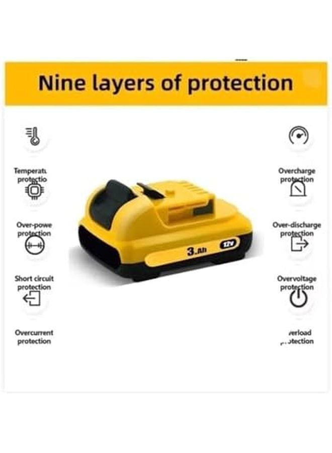 12V 6 0Ah Rechargeable Battery Pack X2 Compatible With Power Tools - Image 4