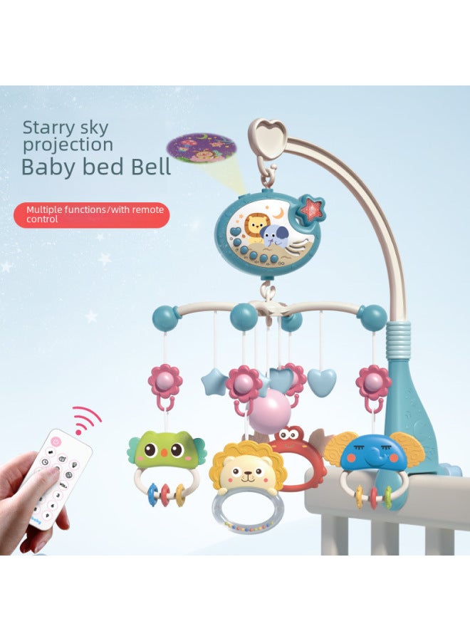 Baby Music Bed Bell Toy Multi-function Rotating Bedside Bell Newborn Baby Soothing Toys-Color:Remote Control/lucky Bag Gray/English - Image 2