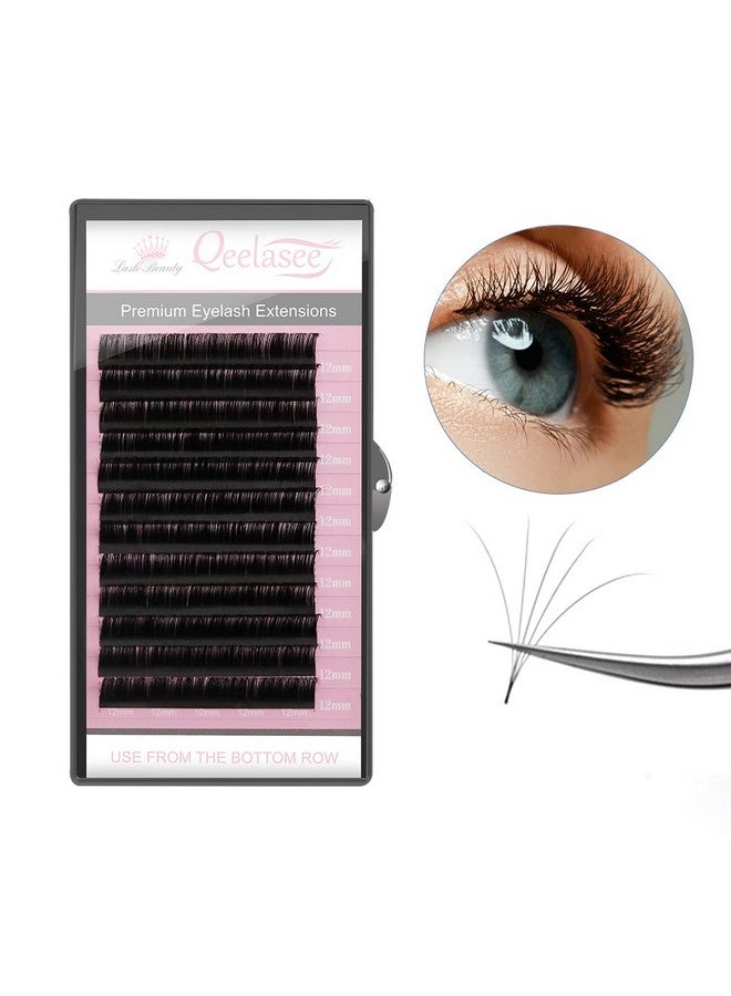Qeelasee 0.05 D 12Mm Volume Eyelash Extension Individual Mink Silk Lashes Perfect For Salon Use - Image 2