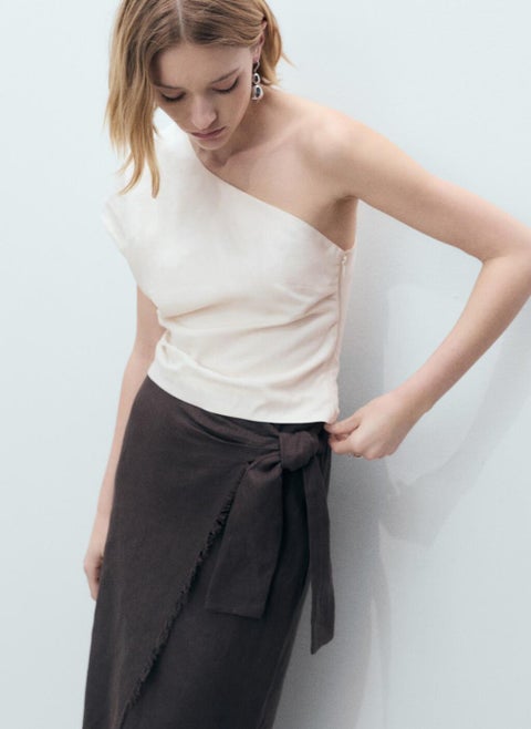 Casual Asymmetrical Linen Top