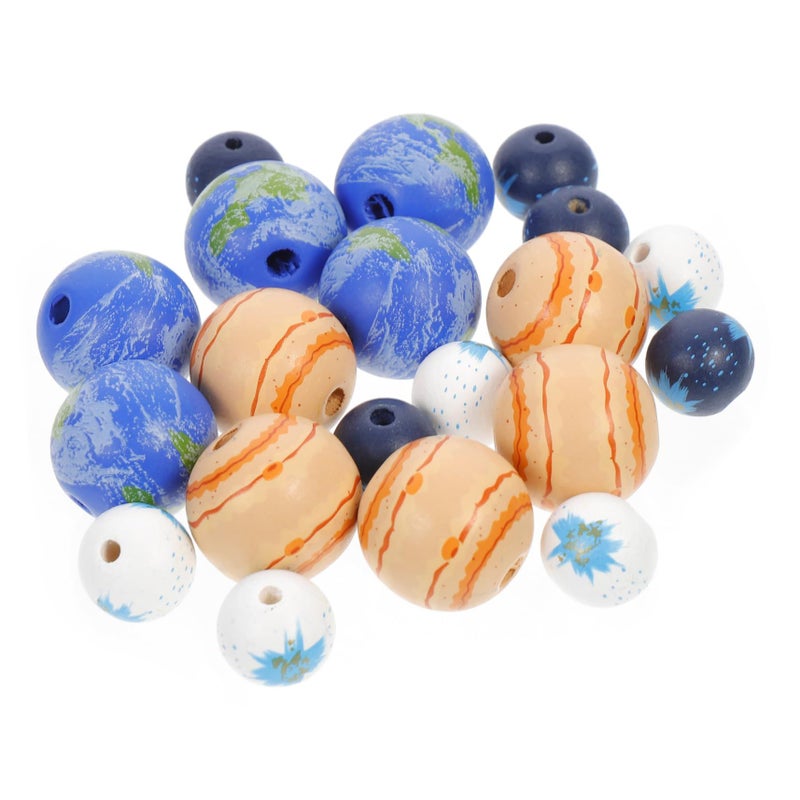 20 Natural Wooden Beads For Boys Girls Jewelry Making Creative Craft Accessories - Image 2