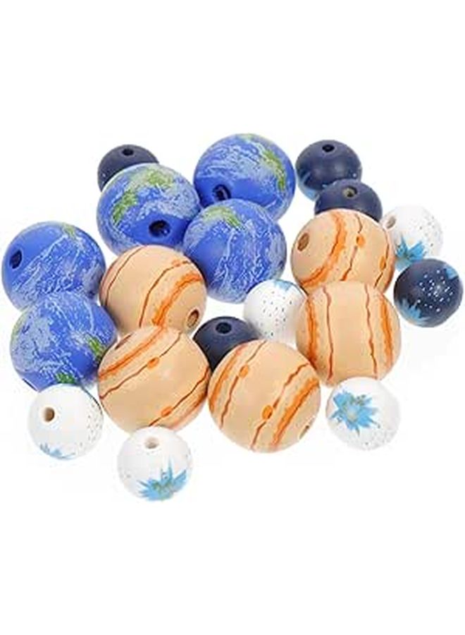 20 Natural Wooden Beads For Boys Girls Jewelry Making Creative Craft Accessories - Image 1
