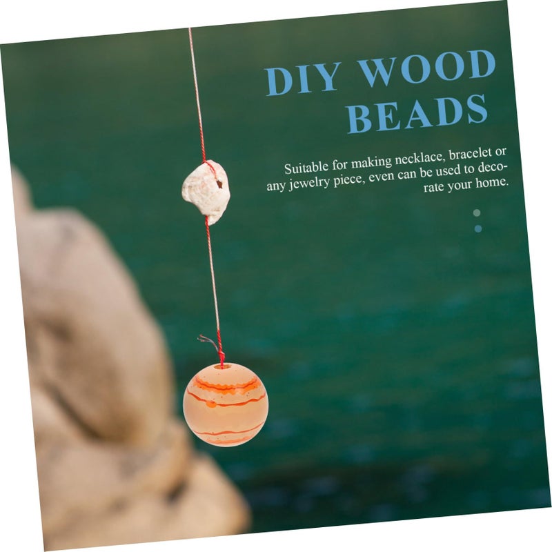 20 Natural Wooden Beads For Boys Girls Jewelry Making Creative Craft Accessories - Image 3