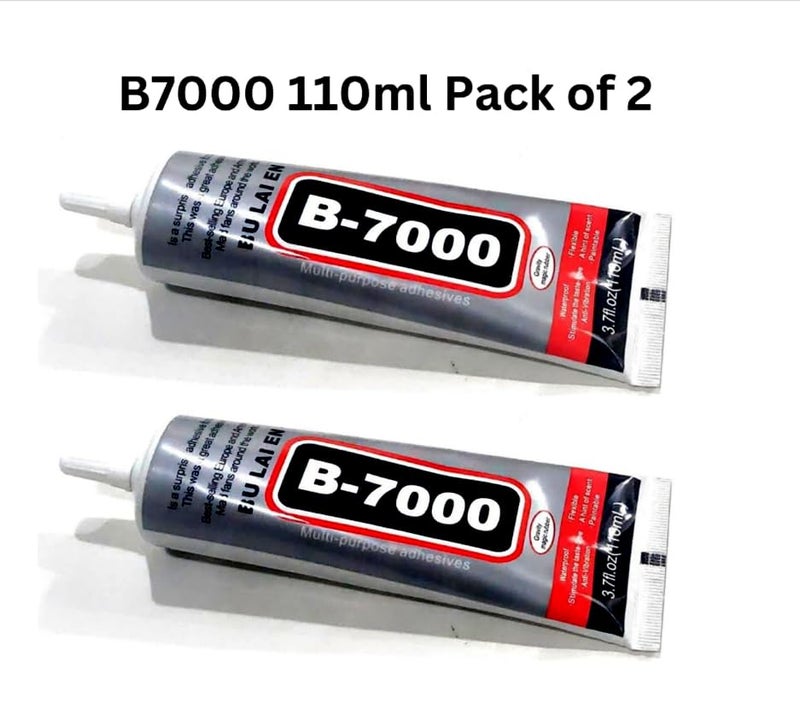 A V Enterprises MultiPurpose 110ml B7000 Glue Transparent Adhesive for Jewellery Mobile Phone Epoxy Resin Shoes Toys Bag Flowers Touch Screen Cell Phone Repair 110 ml Pack of 2  - Image 2