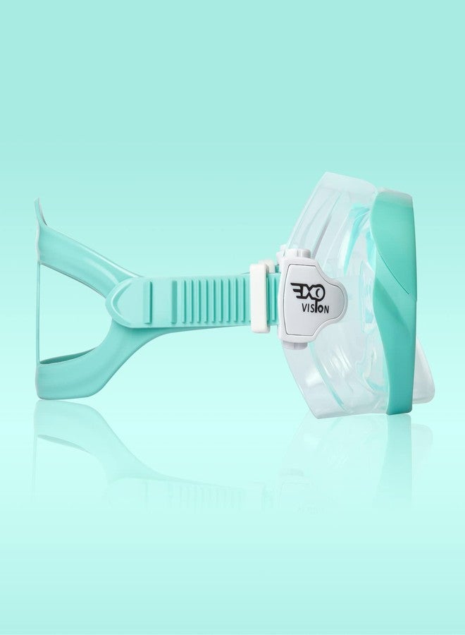 EXP VISION قناع سباحة للأطفال من إكسب فيجن، قناع غوص للأطفال، نظارات سباحة مضادة للضباب مع غطاء للأنف للغطس والسباحة (أكوا) - Image 5