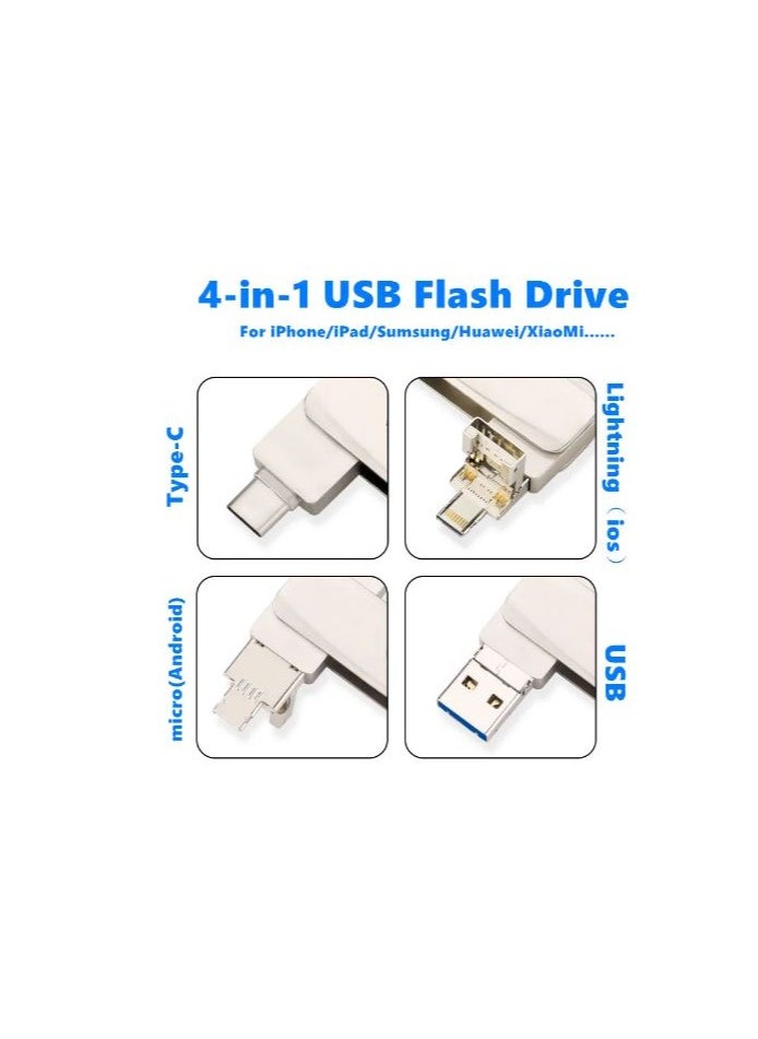 i-Flash 4 in 1 Type C Mobile Phone USB Flash Drive for iPhone/iPad 128GB  - Image 2