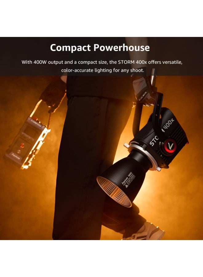 Aputure Storm 400x 400W Bi-Color LED Video Light, IP65 Weather Resistant, DMX/CRMX/Sidus Link Control, Bowens Mount for Studio, Film, Photography, YouTube, Live Streaming - Image 5