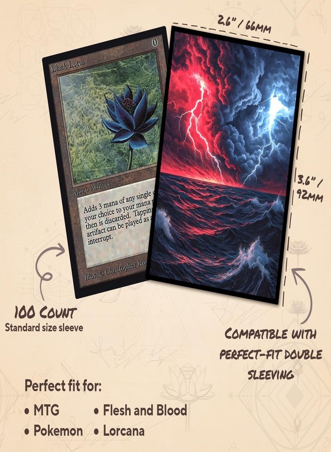 Paramint Spellstorm MTG Card Sleeves (Smooth) - 104 Count Standard Size TCG Sleeves - Compatible with Magic The Gathering - Double Sleeving - Original Art Design - Image 3