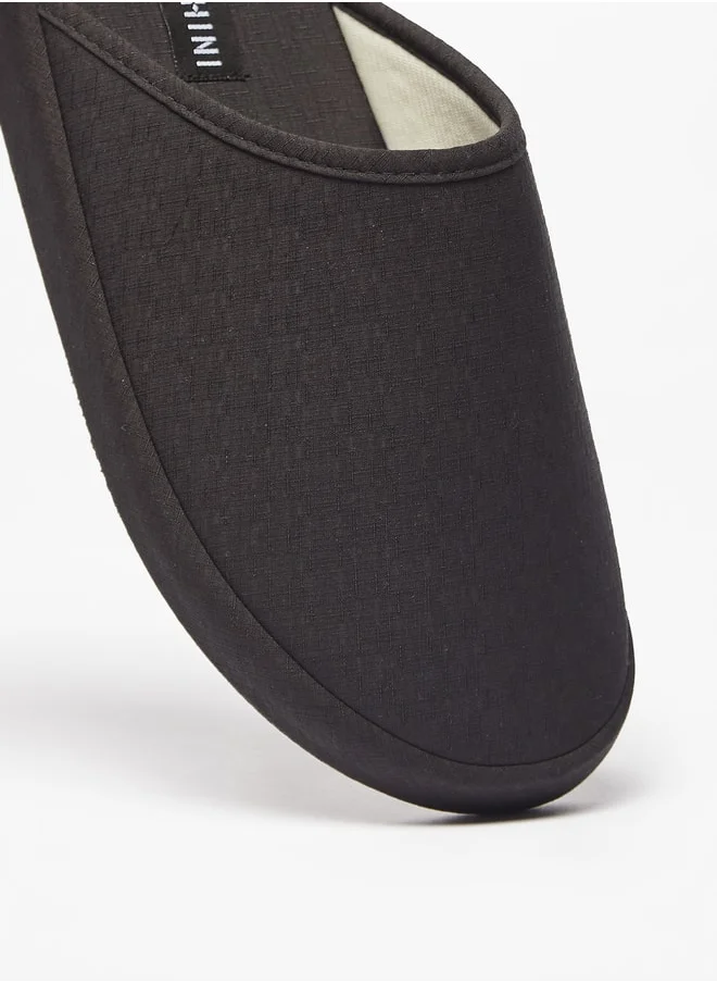دوتشيني Men's Solid Slip-On Bedroom Slippers