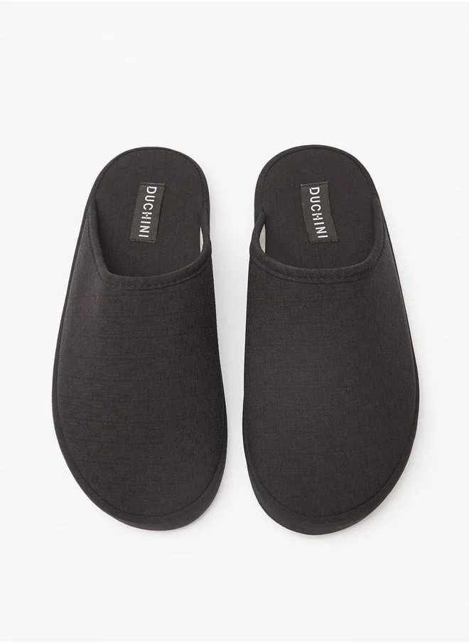 دوتشيني Men's Solid Slip-On Bedroom Slippers