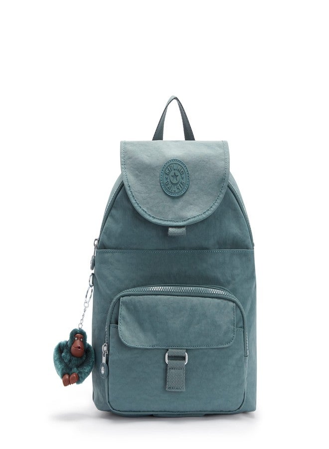 KIPLING KIPLING حقيبة ظهر كويني النسائية من كيبلينج، أحزمة ظهر قابلة للتعديل، سلسلة مفاتيح على شكل قرد، مشبك للمفاتيح، مقبض علوي للحمل - Image 1