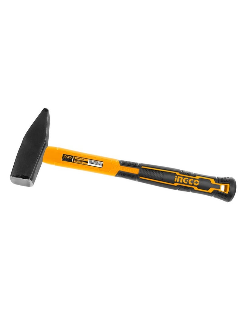 INGCO Machinist Hammer 500g, Heat Treatment 45#, Carbon steel, Strong three-color fiberglass handle for comfortable gripe, Innovated drop-forged hammer head, Model : HMH880500  - Image 1