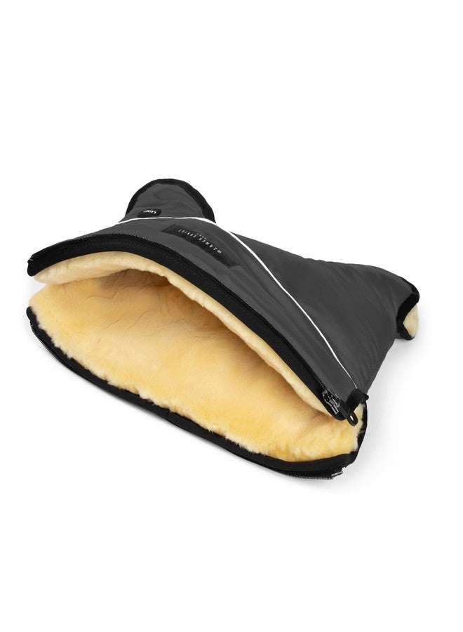 WERNER CHRIST Baby Stroller muff Made of Sheepskin - MOFFY Luxe is The Ideal Hand Warmer for Buggies Made of Medical Fur, Easy to use, Hand muff in Stone (Grey) - Image 2