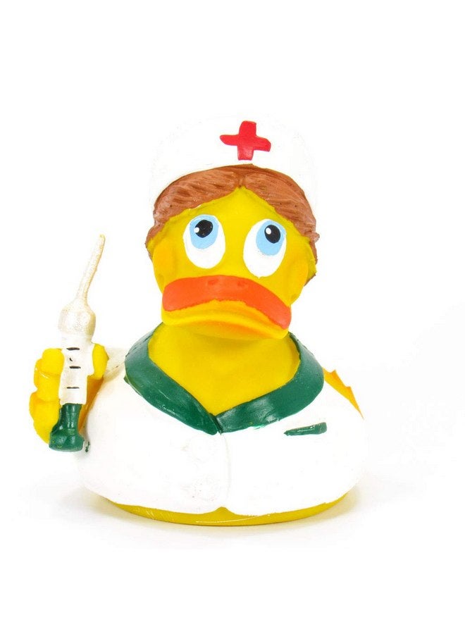 LANCO Nurse Rubber Duck Bath Toy | All Natural, Organic, Eco Friendly, Squeaker | Imported from Barcelona, Spain - Image 1