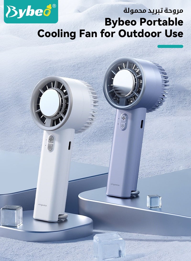 Bybeo Portable Handheld Turbo Fan, Mini Personal Fans with Semi-Cooling Plate＆Extendable Bracket, Cooling Fan for Outdoor Activities, Travel, Working, 3 Gears Adjustable and USB Rechargeable - Image 2