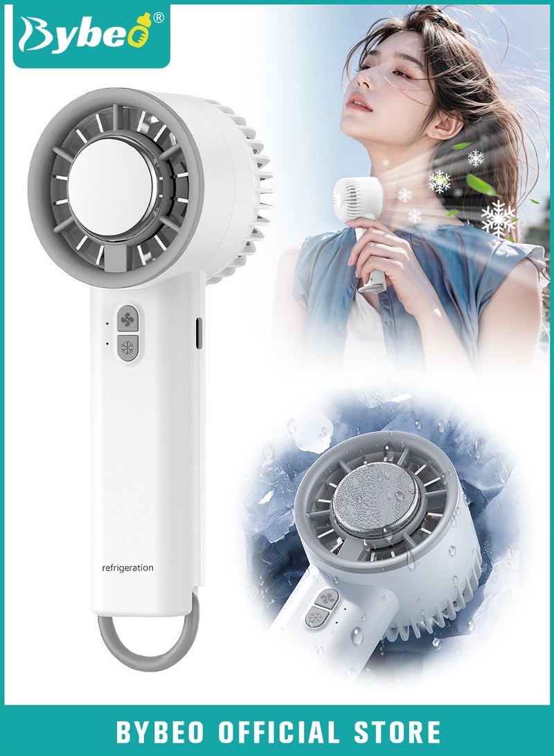 Bybeo Portable Handheld Turbo Fan, Mini Personal Fans with Semi-Cooling Plate＆Extendable Bracket, Cooling Fan for Outdoor Activities, Travel, Working, 3 Gears Adjustable and USB Rechargeable - Image 1