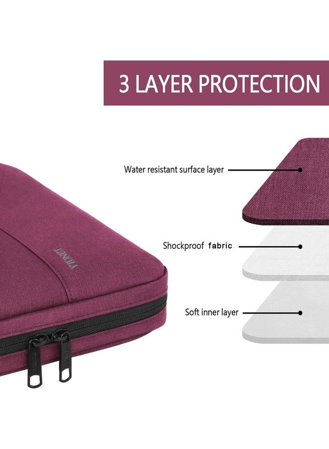 Ytonet Laptop Case 15.6 Inch, TSA Friendly Laptop Sleeve Cover with Handle for Women, Protective Slim Computer Carrying Case Compatible with HP Dell Lenovo Asus Notebooks, Purple Red - Image 2